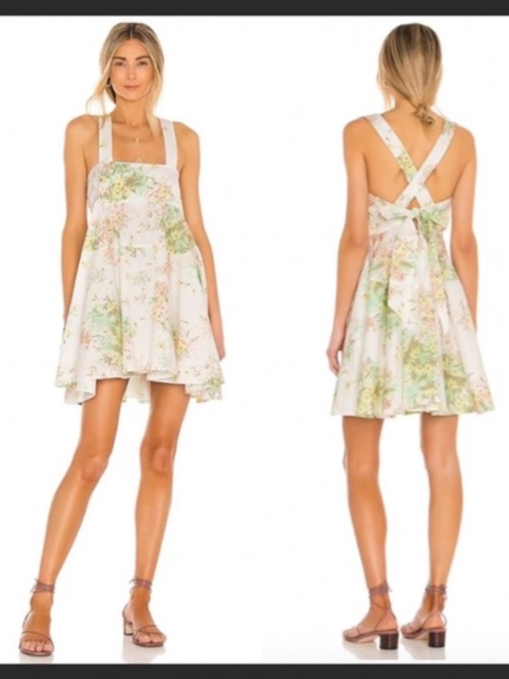 Free People Womens XS Let The Sunshine In Mini Dress Floral Coquette Cottagecore